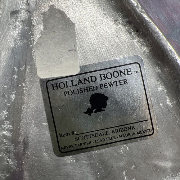 Holland Boone Polished Pewter Christmas Tree Tray Small Lead Free Holiday Silver - Picture 3 of 6